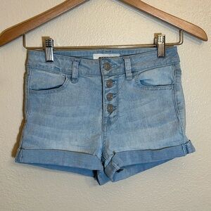 PacSun Blue Super Stretch Shortie Jean Shorts